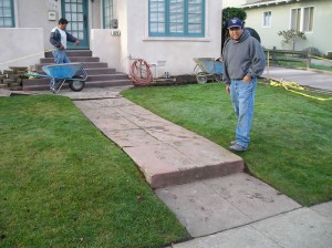 FRONT WALKWAY AND RE-SOD